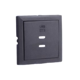 90675_TIS Fedlap dupla töltő aljzathoz (2x USB-C), szürke