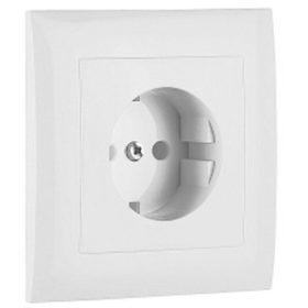   90903_TBR Fedlap kerettel Schuko csatlakozóaljzathoz, gyerekzáras fehér