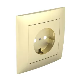   90903_TDU Fedlap kerettel Schuko csatlakozóaljzathoz, gyerekzáras arany