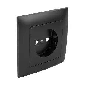   90903_TPM Fedlap kerettel Schuko csatlakozóaljzathoz, gyerekzáras fekete