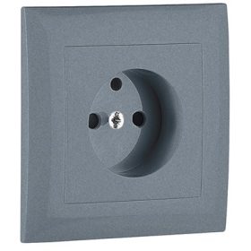   90904_TAL Fedlap kerettel francia csatlakozóaljzathoz alumínium