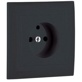   90904_TIS Fedlap kerettel francia csatlakozóaljzathoz szürke