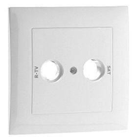   90906_TMF Fedlap kerettel_TV-R-SAT csatlakozóhoz elefántcsont