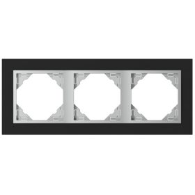 90930_TEA Crystal Hármas keret, fekete kristály/alumínium