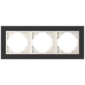   90930_TEC Crystal Hármas keret, fekete kristály/gyöngyház