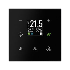   GRT3-70B Érintőgombos üvegtermosztát (fekete, szögletes)