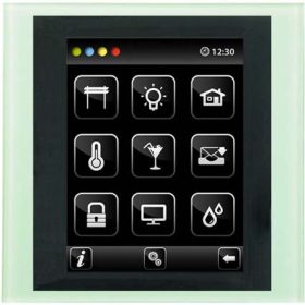   EST3-AGWL/BDG érintőképernyős vezérlő, Üveg-Fekete belső keret