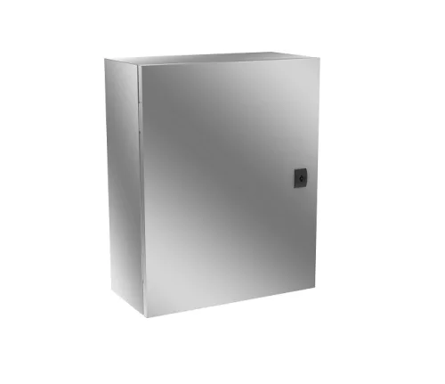 Rozsdamentes fém elosztószekrény, AISI 430, IP65, 500x400x200