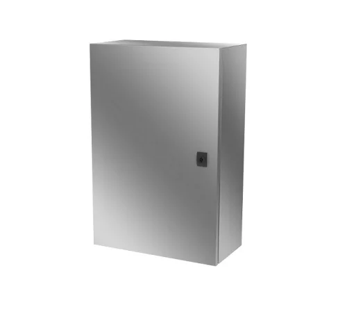 Rozsdamentes fém elosztószekrény, AISI 430, IP65, 600x400x200