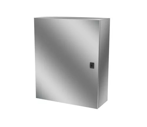 Rozsdamentes fém elosztószekrény, AISI 430, IP65, 600x500x200